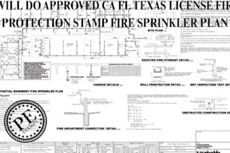 do approved ca fl texas license fire protection stamp fire sprinkler plan