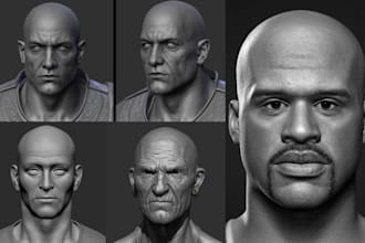 realistic 3d head bust in zbrush high detail face sculpt stl for 3d printing