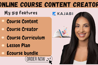 create online course content lesson plan course curriculum kajabi thinkific