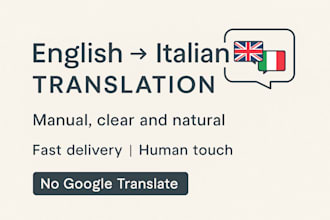 manual english to italian translation human and fast