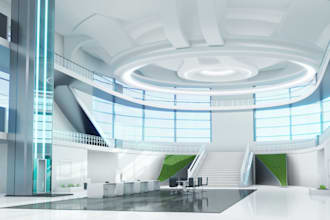 optimize event hall,render club, 3d auditorium, theater, conference stage design