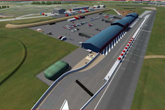 recreate 3d racetrack,city airport,kart racing circuit,road maps,cgi site render