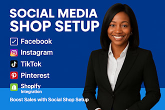 set up facebook, instagram, tiktok, and pinterest shops with shopify