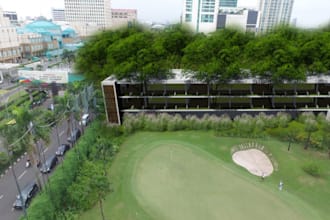 model mini green golf render, gymnasium, sports complex, boxing arena, 3d layout