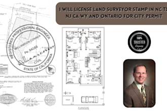 license land surveyor stamp in nc tx nj ca wy and ontario for city permit