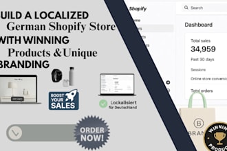 build a localized german shopify store with winning products, unique branding