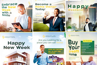 design real estate flyers design and social media post