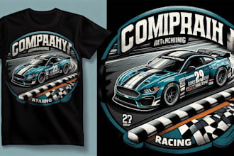 design custom racing t shirt logo with speed, style impact