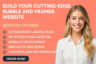 design landing page or website with framer, bubble io, or webflow ai
