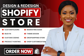 create shopify website design, shopify store design, shopify website redesign