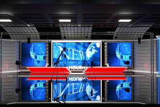 redesign 3d broadcast show,TV studio sets,cgi VR studio,3d stage rendering,revit