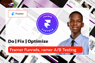 fix and optimize framer funnels, framer a b testing, integration and conversions
