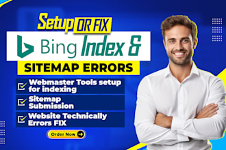 fix bing index, sitemap error, webmaster tools setup for indexing, technical seo