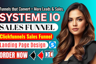 build systeme io sales funnel, clickfunnels sales funnel, landing page design