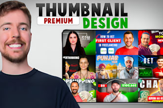 design high CTR attractive clickbait thumbnail in 3hr