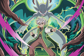 create you trainer and your pokemon with epic battle effect
