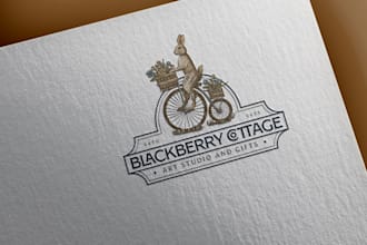 design a hand drawn custom logo for your art or gift shop