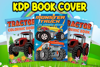 design bold and easy coloring book interiors and covers for amazon KDP