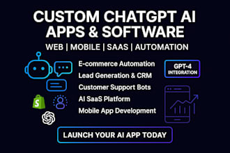 develop chatgpt ai mobile app or website ai saas app ai chatbot ai software