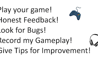 playtest and review your game for 1 hour