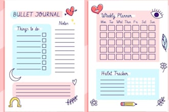 etsy digital planner, bundle planner, etsy hyperlink planner, journal, tracker,