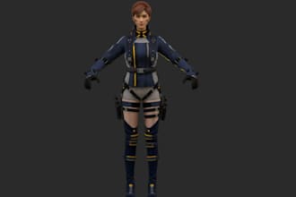 3d realistic woman warrior,fortnite character,3d texture,3d virtual human,3d rig