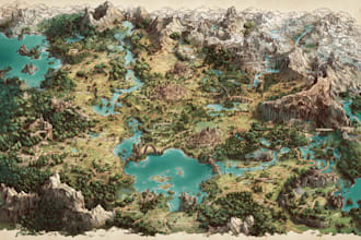 draw a beautiful fantasy map for you