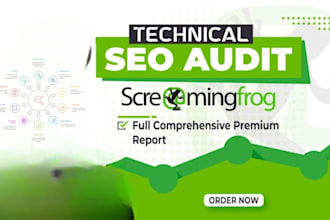 provide a detailed screaming frog report and technical SEO audit