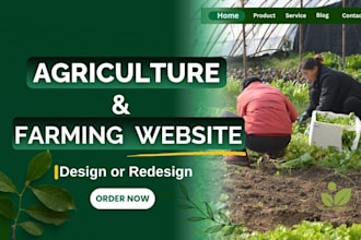 design farm, agriculture, dairy or landscaping wordpress website