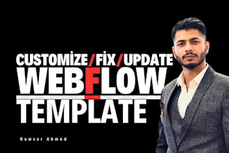 customize webflow template, update or fix webflow website