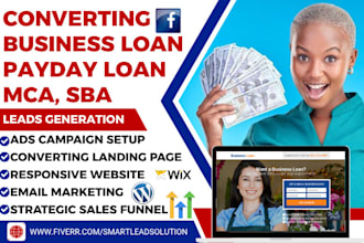business funding leads payday loan leads mca landing page business loan website