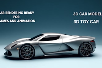 design 3d car modelling and rending in blender for 3d toy car