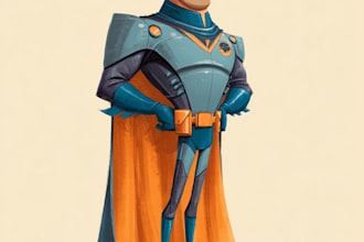 draw superhero comic book art, character design