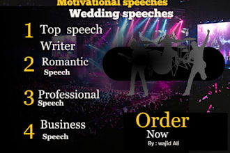 write persuasive or informative speech wedding motivated etc