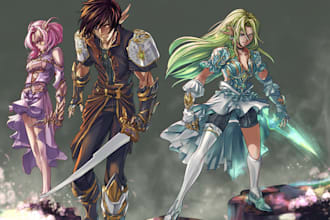 draw your favorite manga, anime or roleplaying characters
