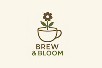 design an elegant and natural tea logo for your brand or cafe