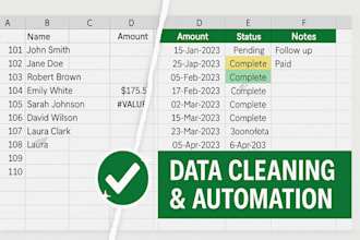 clean, format and automate excel files for reports and invoices