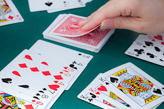 create custom 52 deck of playing card game, poker cards, card box mockup design