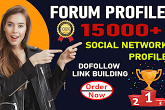 15000 social networks and forum profile SEO backlinks