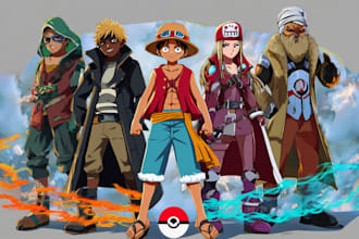 draw you as an anime character or cartoon hero or pokemon trainer