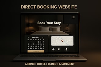 design a direct booking website for hotel, airbnb, clinic or apartment rental