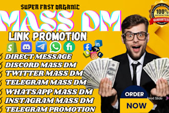 send telegram,facebook mass dm instagram dm daily cold dm discord dm whatsapp dm