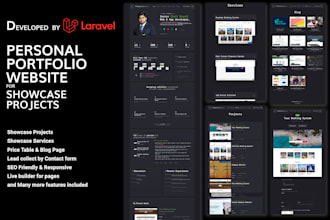 develop a personal portfolio website with laravel