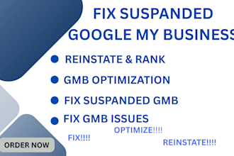 reinstate suspended gmb, fix google my business suspension
