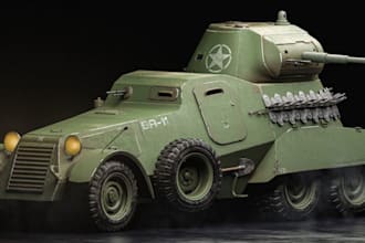 model 3d armored car,3d military vehicle, hard surface,truck,ue5 model,rendering