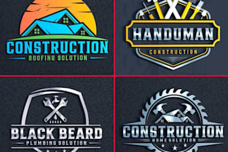 custom contractor logo design bold, reliable and  professional branding