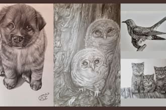 draw your pet or any animal in pencil or pen