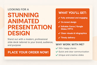 design eye catching, modern, animated powerpoint presentation and canva slides