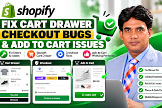 fix shopify cart drawer, checkout bugs and add to cart issues