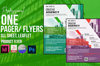 design one pager PDF digital business, corporate flyer brochure poster leaflet